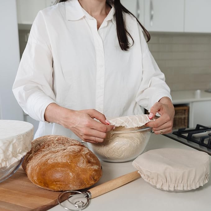 Beautiful Linen Cotton Blend Bowl Covers