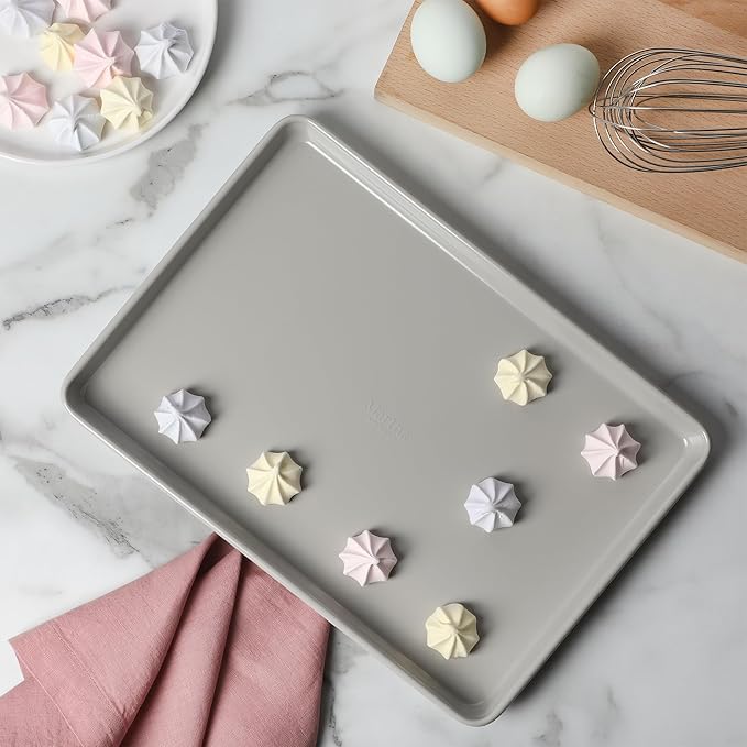 Martha Stewart Gallen 13 x 9 Inch Nonstick Carbon Steel Cookie Sheet – Cool Grey