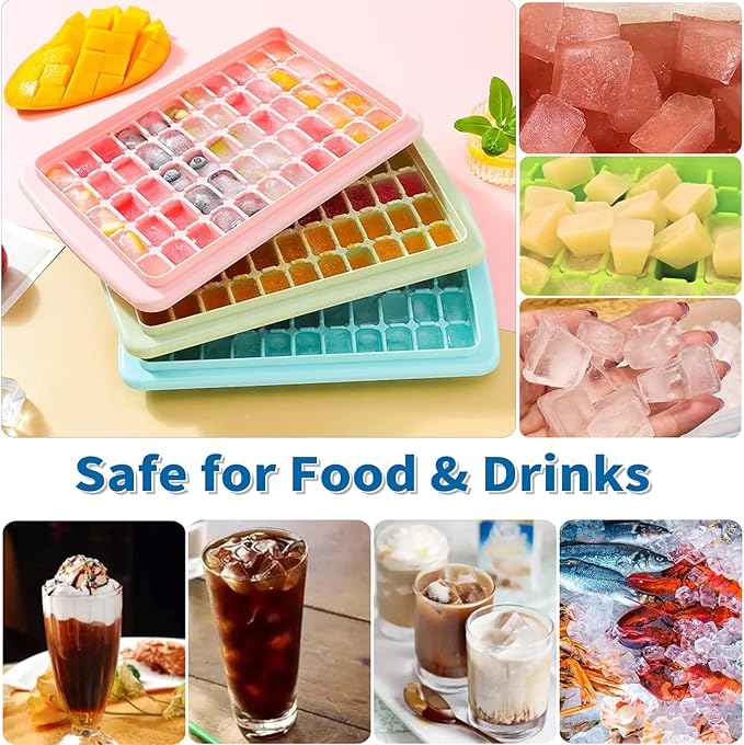 2Pack Ice Cube Tray with Lid and Bin
