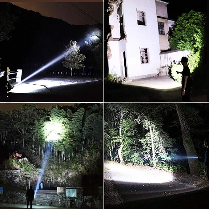 Rechargeable Flashlights 90,000 Lumens, Super Bright LED Flashlight High Lumens with USB Cable, 5 Modes Waterproof Flashlight Powerful Flash Light for Home Camping Hiking
