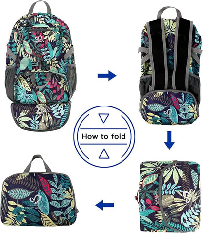 WATERFLY Small Lightweight Packable Backpack: 20l Ultra Light Foldable Travel Hiking Camping Daypack Day Pack for Man Woman