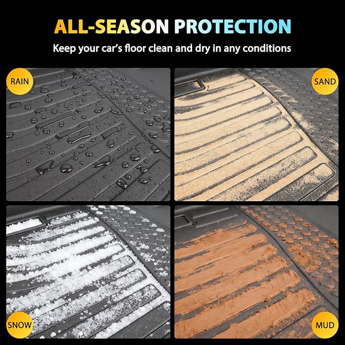 Floor Mats & Cargo Liner for Honda HR-V 2016-2022 (Only AWD Models) Custom Fit TPE Car Mats Accessories for HRV All Weather Protection Waterproof Anti-Slip Liners 1st & 2nd & Trunk Mat