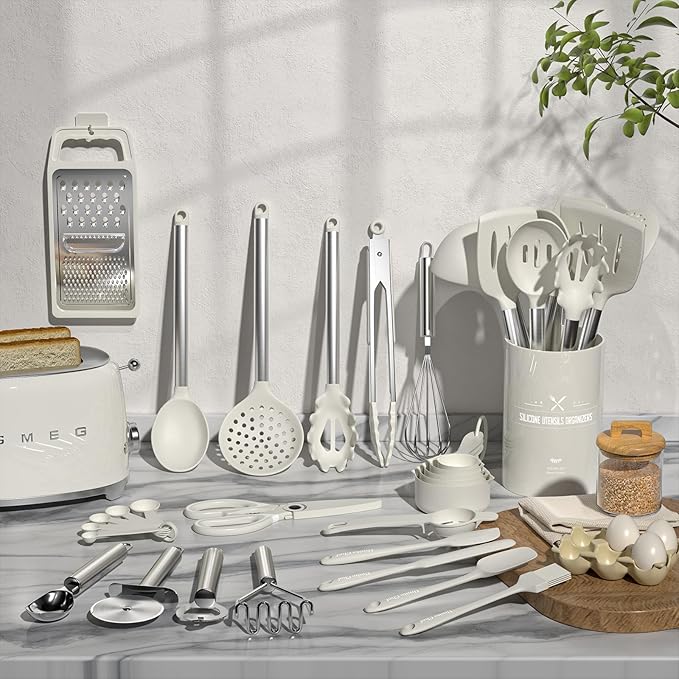 Kitchen Utensils Set-Umite Chef 34 Pcs Silicone Cooking Utensils Set