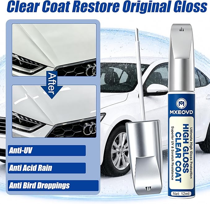 Red for Car Touch Up Paint Kit, All-in-One Car Paint Scratch Repair Kit with Fast Dry Putty and Glossy Clear Coat,Easy At-Home Car Scratch Restoration