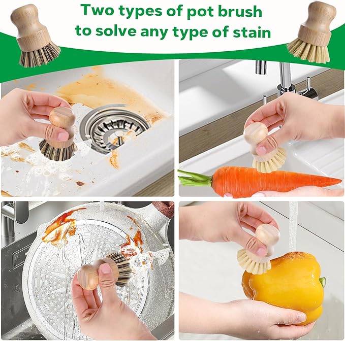 Bamboo Dish Brush Set