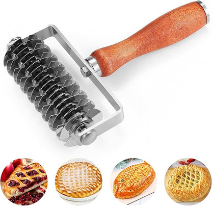 Pastry Lattice Roller Cutter, Stainless Steel Dough Cutter Wheel