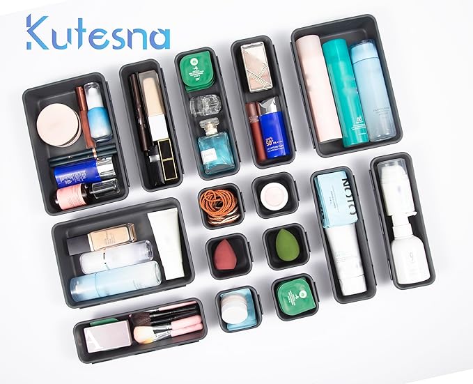 Kutesna 15 PCS Interlocking Desk Drawer Organizer Separator