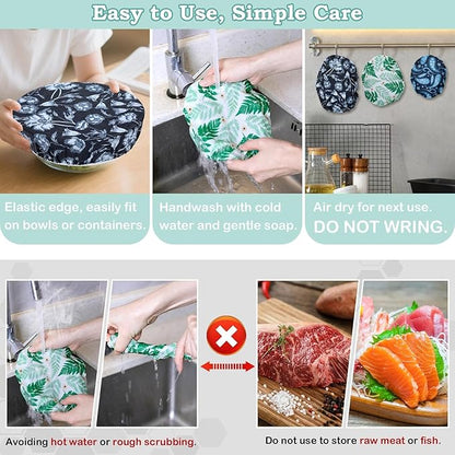 5-Size Reusable Beeswax Bowl Covers