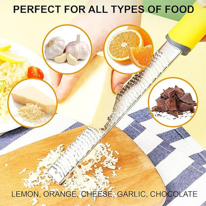 Premium Kitchen Lemon and Parmesan Cheese Zester-Versatile Spiralizer for Fruits, Vegetables, Garlic, and Citrus Finest Food Shredder and Peeler - Essential Zesting Tool for Culinary Enthusiasts