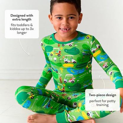 Little Sleepies Two-Piece Pajama Set for Boys & Girls, Soft Viscose from Bamboo Toddler Pajamas for Kids, Family Matching PJs