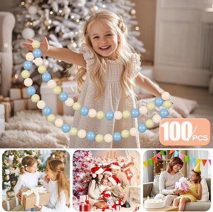 GOGOSO Ball Pit Balls - 2.15inch Plasticsball for Kids Toddlers Birthday Gifts, Summer Vibrant Colors Visual Stimulation Xmas Decor,100pcs Creamy Green+Creamy Blue+ Soft White