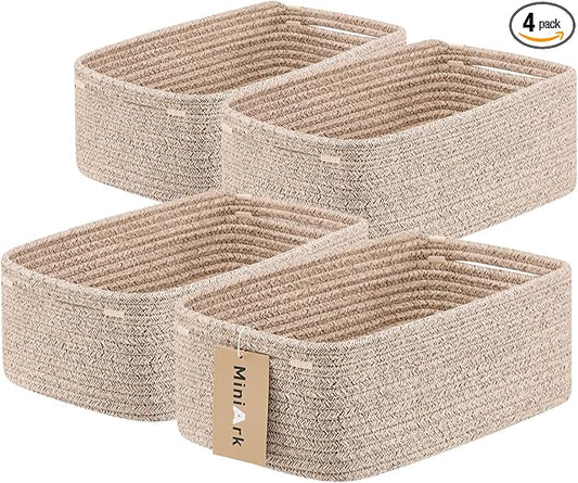 MiniArk Small Storage Baskets for Organizing | Closet Organizer Bins | Shelf