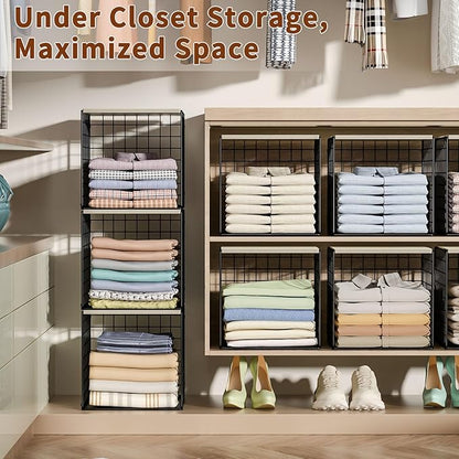 3PCS Stackable Closet Organizers and Storage, Shelves