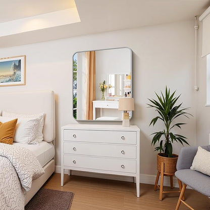 FORBATH 30x36 Inch Silver Bathroom Mirror