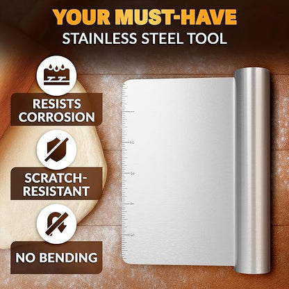Bench Scraper Kitchen – Multipurpose Pastry Scraper Tool