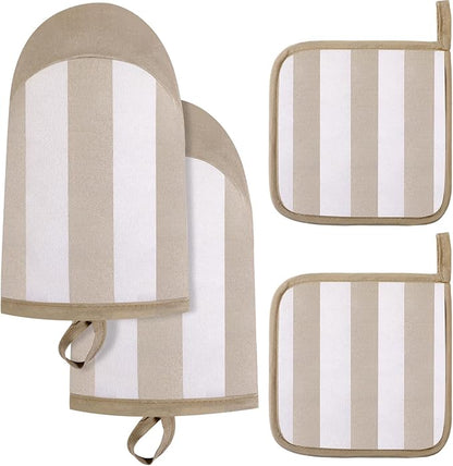 4 Pcs Pot Holders and Oven Mitts Set