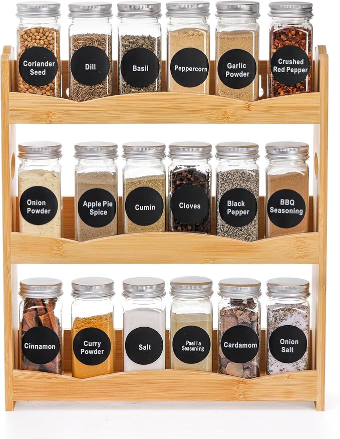 Jucoan 3-Tier Bamboo Spice Rack