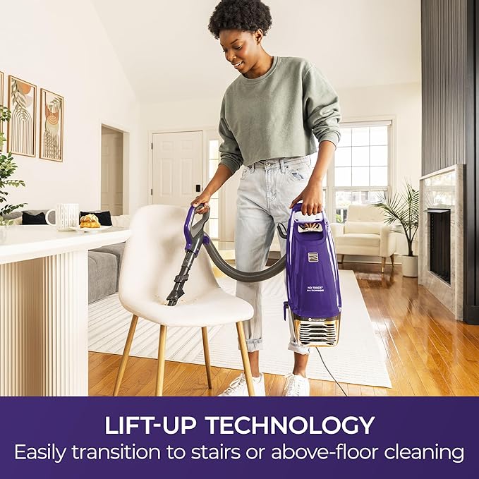 Kenmore BU4018 Intuition Bagged Upright Vacuum Lift-Up Carpet Cleaner 2-Motor Power Suction with HEPA Filter,3-in-1 Combination, Upholstery Tool for Hardwood Floor, Pet Hair, Purple