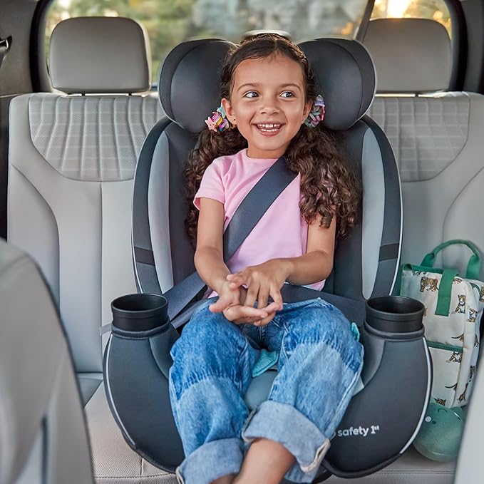 Safety 1st Grow and Go All-in-One Convertible Car Seat, Rear Facing, 5-40 lbs, Forward Facing (30–65 lbs), High Back Booster Seat 40-100 pounds, Black Phantom