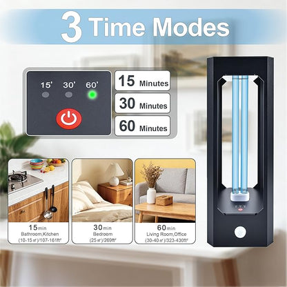 UV Light Sanitizer with Infrared Sensor and 3 Timers, 42W Excimer UVC lamp Light