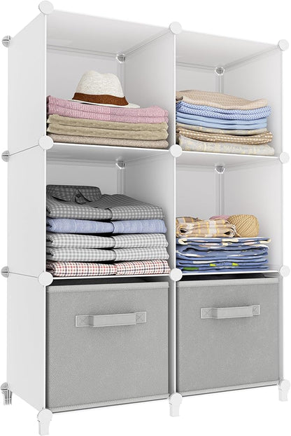 Stackable Closet Organizers and Storage 6 Cube Storage Organizer Closet
