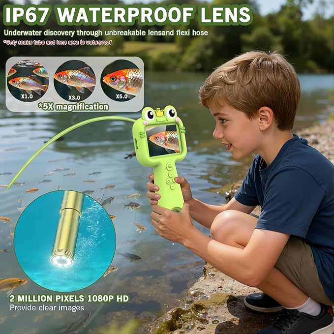 Kids Camera, Endoscope Camera with Light & Flexible Tube, Borescope Snake Scope Outdoor, Science Educational STEM Toys for 3 4 5 6 7 8 9 10 11 12-Year-Old Boys Girls Christmas Birthday Gifts