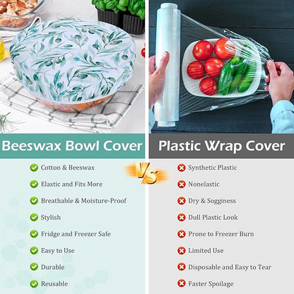 5-Size Reusable Beeswax Bowl Covers