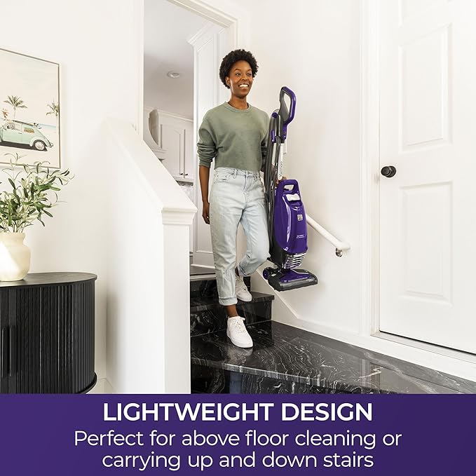 Kenmore BU4018 Intuition Bagged Upright Vacuum Lift-Up Carpet Cleaner 2-Motor Power Suction with HEPA Filter,3-in-1 Combination, Upholstery Tool for Hardwood Floor, Pet Hair, Purple