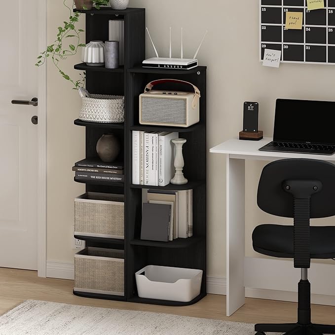 Furinno Pasir 4-Tier Corner Open Shelf Bookcase