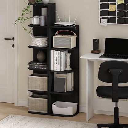 Furinno Pasir 4-Tier Corner Open Shelf Bookcase
