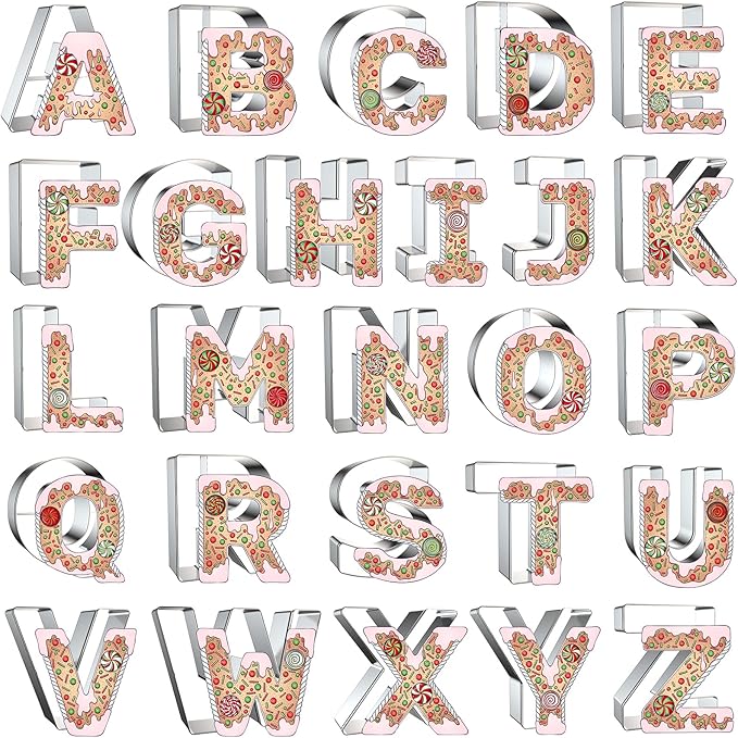 4 Inch Alphabet Letter Cookie Cutter Set