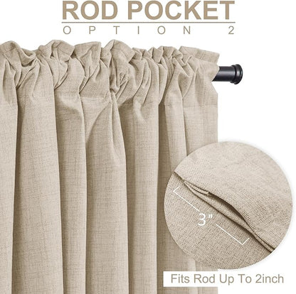 100% Blackout Shield Linen Blackout Curtains