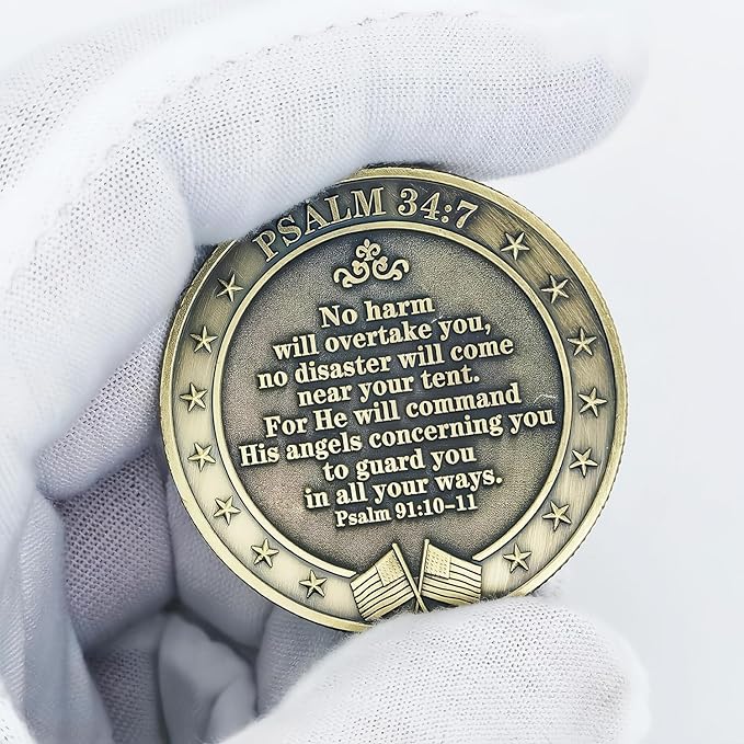 The Archangel Michael Challenge Coin Christian Coin Bible Verse Angel Coin As Catholic Gifts (Pack of 6)