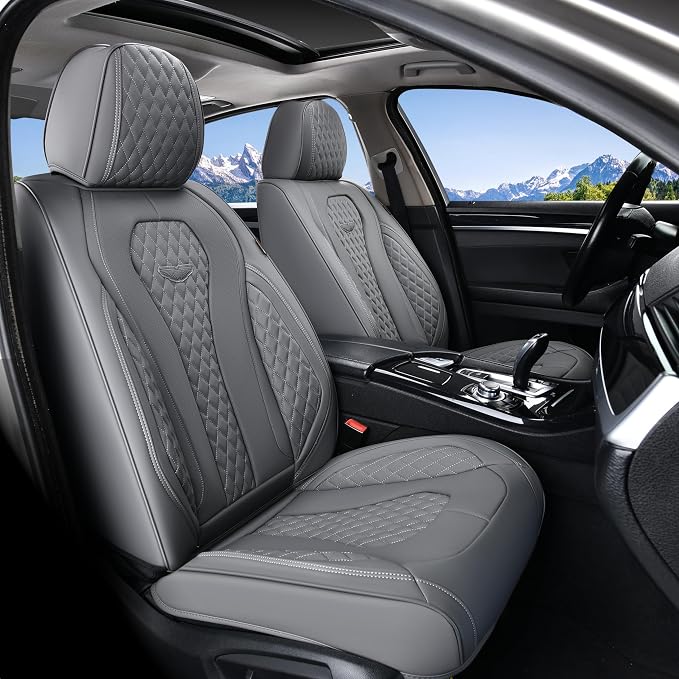 Coverado Seat Covers, Car Seat Covers Full Set, Gray Car Seat Cover, Car Seat Cushion Waterproof, Car Seat Covers Front Seats Back Seat Covers, 8839 Car Seat Protector Universal Fit Most Cars