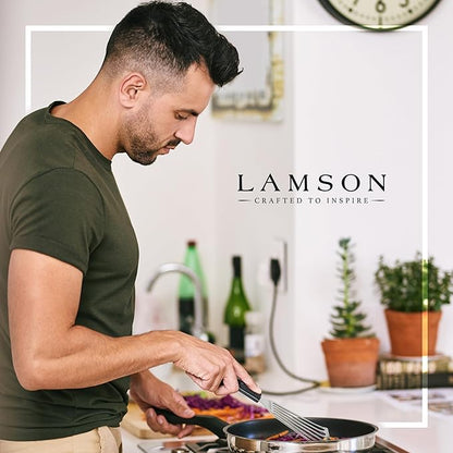Lamson 3" x 6" Chef's Slotted Turner with Noir Ultra Durable Handle - Right Hand