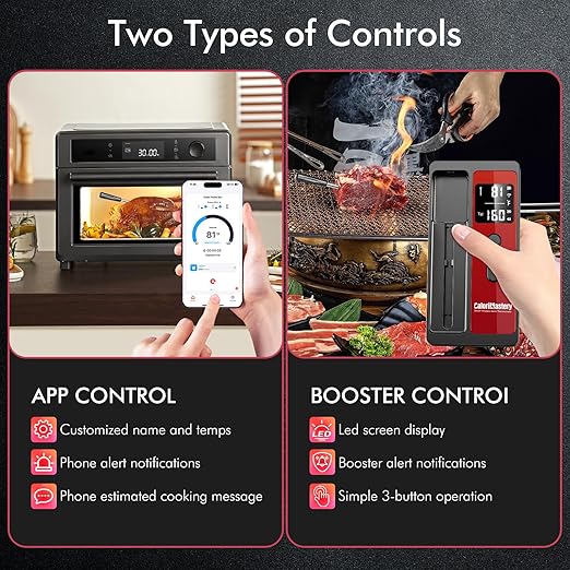 Wireless Smart Bluetooth Meat Thermometer Digital for BBQ, Grill, Oven, Smoker, 500ft Range Cooking Thermometer with Ultra-Thin Wireless Meat Probe, Perfect for Steak, Chicken, Turkey