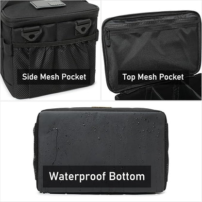 Tactical Camping Storage Bag 18L Tactical Utility Tote Bag Camping Cookware Organizer Trunk Organizer (Black)