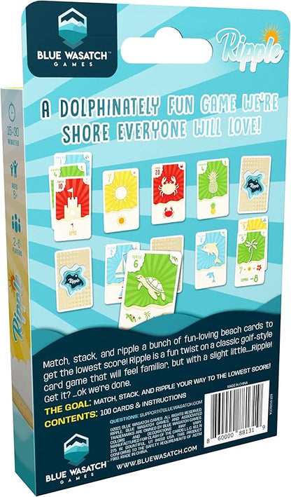 Ripple Card Game - Match, Stack, and Collect Combos on Your Beach. Easy to Learn and Fun for Kids, Teens, & Adults.
