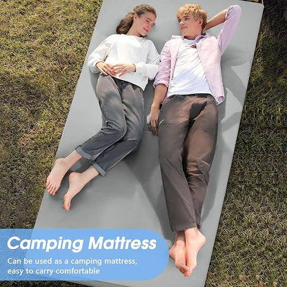 CYMULA Memory Foam Camping Mattress Pad,3inch Sleeping Pad for Camping,Non-Slip Bottom Floor Cot Car Mattress Bed with Retaining Portable Roll up Mattress Pad Mat for Travel Truck Guest Bed Tent
