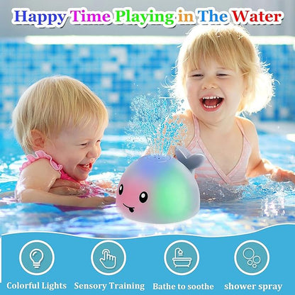 Toddla Whale Bath Toy Sprinkler - Light Up Bath Toys for Kids Ages 1-3 | Infant Baby Toys 6-12-18 Months | Toddler Bathtub Pool Water Table Toys | 1 2 3 Year Boys Girls Gifts | 1st Birthday Gifts