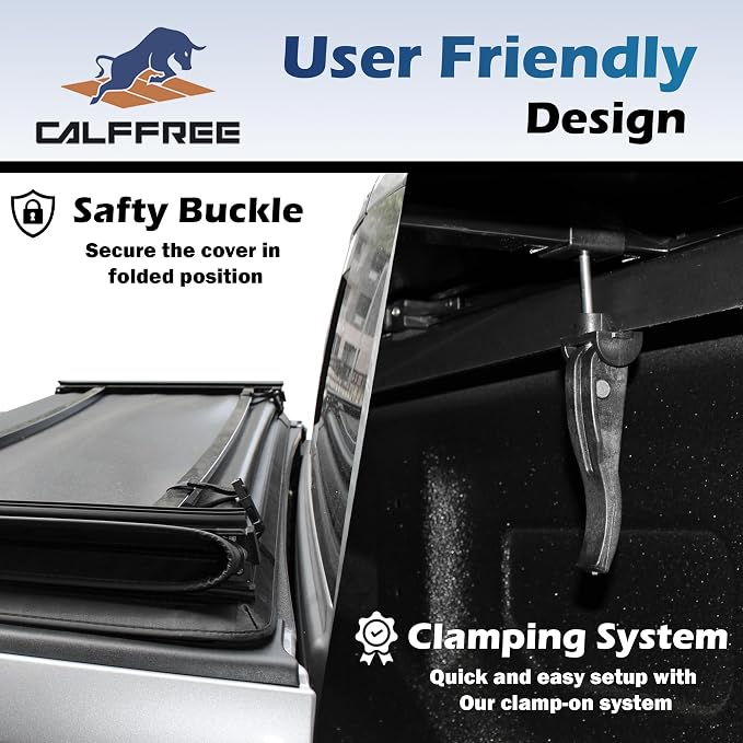 Soft Tri-Fold Truck Bed Tonneau Cover Compatible with 2022-2026 Ford Maverick | 4'6" Bed (54.4") | CFST-037