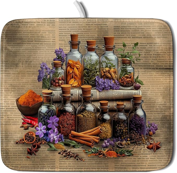 Vintage Kitchen Dish Drying Mat