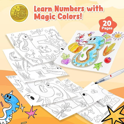 JoyCat Paint with Water Coloring Books for Toddlers, Watercolor Painting Sets for Kids Ages 3-5 4-8, Arts and Crafts Drawing Activities Toy Birthday Gift for Boys Girls (Numbers)