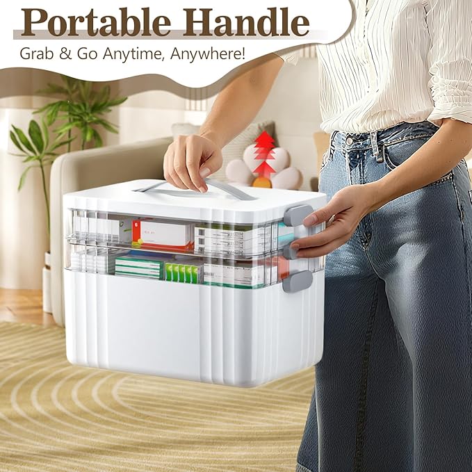 ARSTPEOE 3-Tier Medicine Organizer