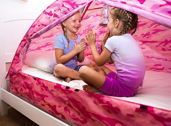 Pacific Play Tents 19781 Kids Pink Camo Bed Tent Playhouse - Twin Size