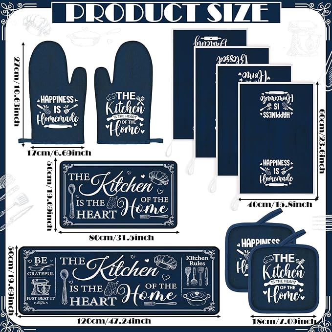 Fourluoo 10 Pcs Farmhouse Kitchen Decor and Accessories Set 4 Kitchen Towels 2