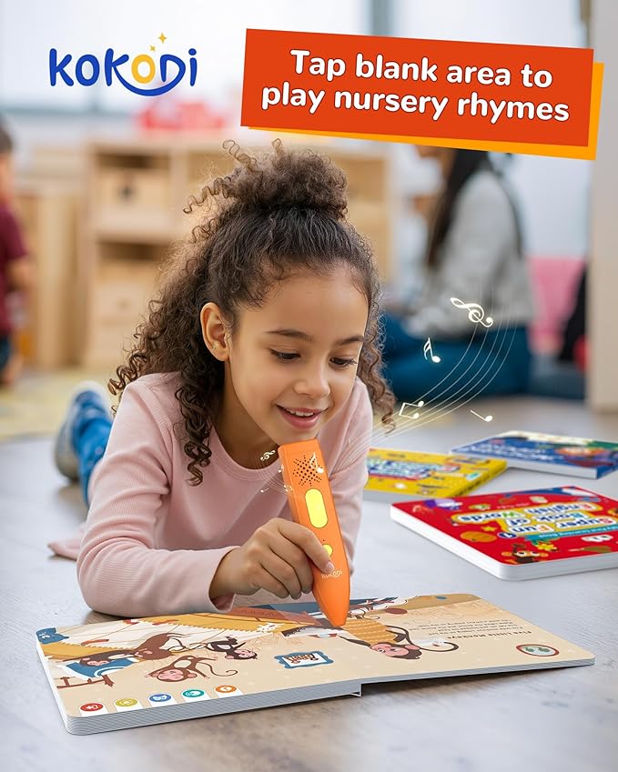 KOKODI Talking Pen Books Sets, Autism Sensory Games, Interactive Audio Sound Books Kids Learning Electronic Toys for Toddlers Kids, Early Educational Gifts Birthday Gifts for Boys Girls Age 2 3 4 5