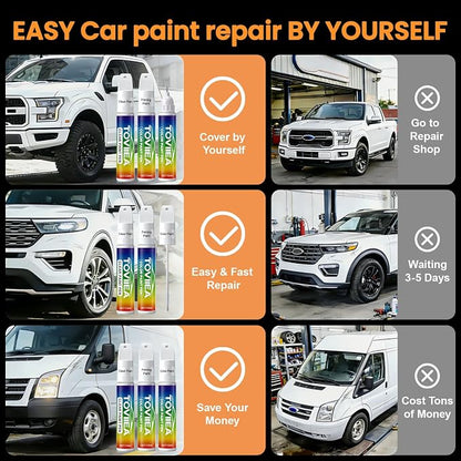 (25D)Snowflake White Pearl Mica Touch Up Paint Compatible with MAZDA,2-In-1 Car Scratch Remover Pen,Car Paint Scratch Repair Kit for Scratches,Chips & Nicks,3-PCS SET,Innovation Upgrade Version
