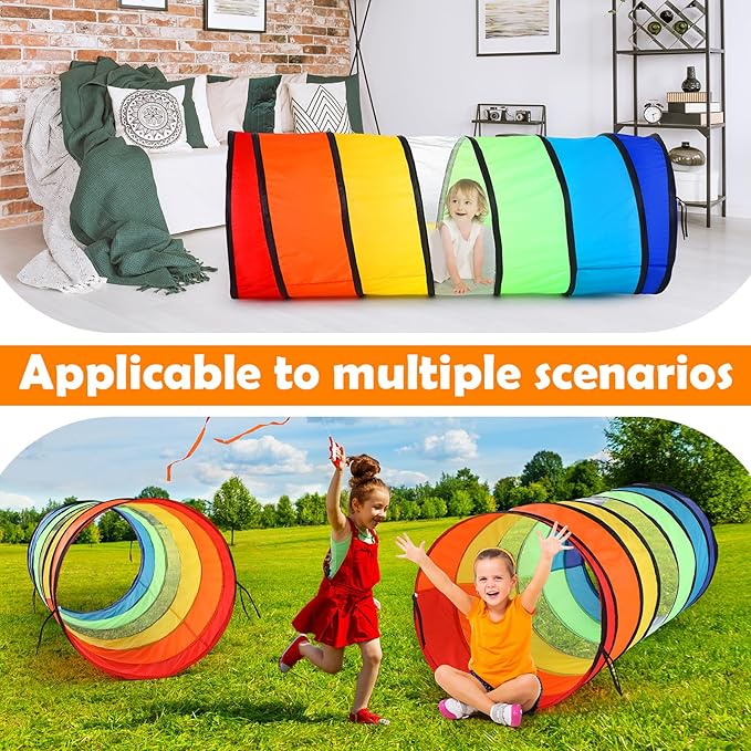 1 Pcs Giant 27.6 Inch Play Tunnel for Kids and Large Dogs Colorful Crawl Tunnel Toy for Toddlers with Breathable Mesh Game Tent Toy Girl Boy Gift