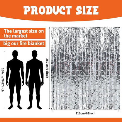Kingdder Oversized Emergency Blankets 30 Pack 99" L x 83" W Emergency Thermal Blankets Silver Foil Survival Blanket Kit for Outdoors, Camping, Hiking, Homeless, First Aid